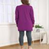VIISHOW Cardigans for Women Loose Casual Long Sleeve Open Front Breathable Cardigans with Pockets, Rose Purple, Small view 4