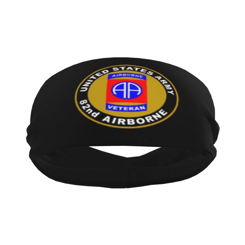 Army Veteran 82nd Airborne Sports Sweatband Headband for Men - for Tennis, Basketball, Running, Gym, Working Out