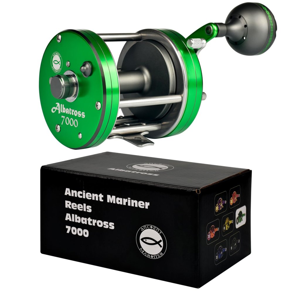 ANCIENT MARINER Catfish Reels Albatross 7000, Conventional Round Baitcasting Reel,Green