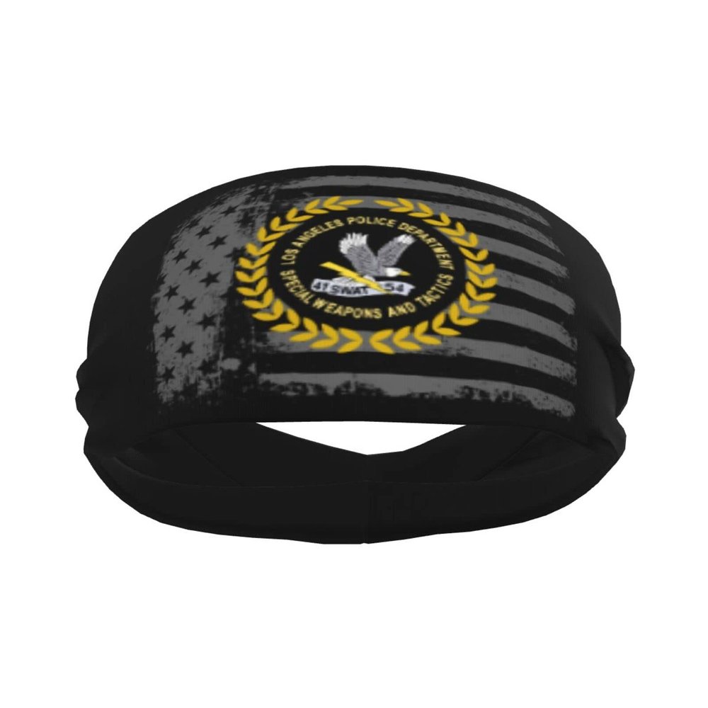 LAPD Swat Sports Sweatband Headband for Men - for Tennis, Basketball, Running, Gym, Working Out