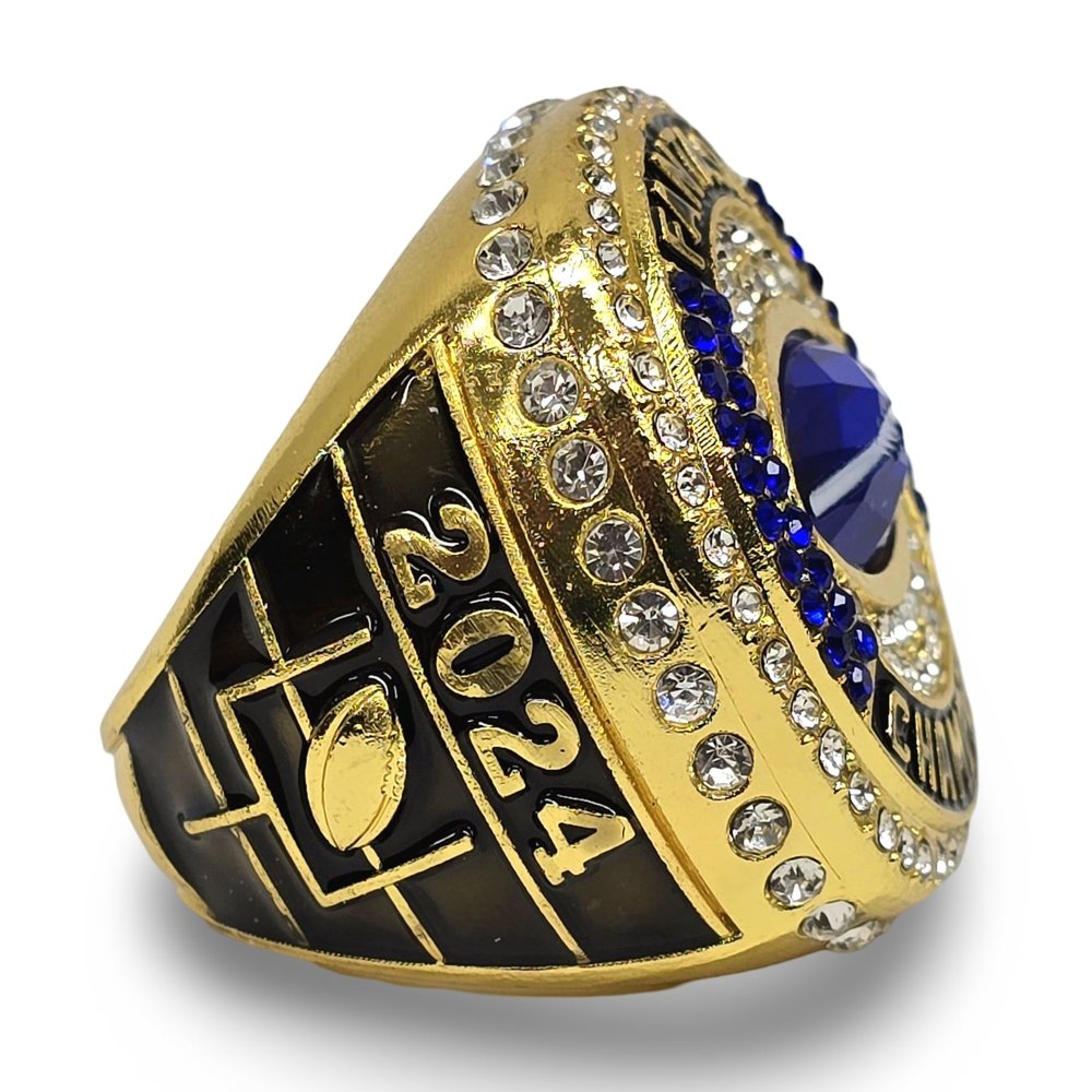 Decade Awards 2024 Fantasy Football Champion Ring - Command Respect with a Bold, Gold or Silver Symbol of FFL Domination - A Conqueror's Award as Brilliant as your Victory - (GOLD, 9)