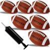 YANYODO 6 Pack Football Size 6 Junior Sized Ball with Textured Grip for Kids Youth Practice, Match and Scrimmage Play Indoors & Outdoors All Weather Use with Pump(Brown) view 1