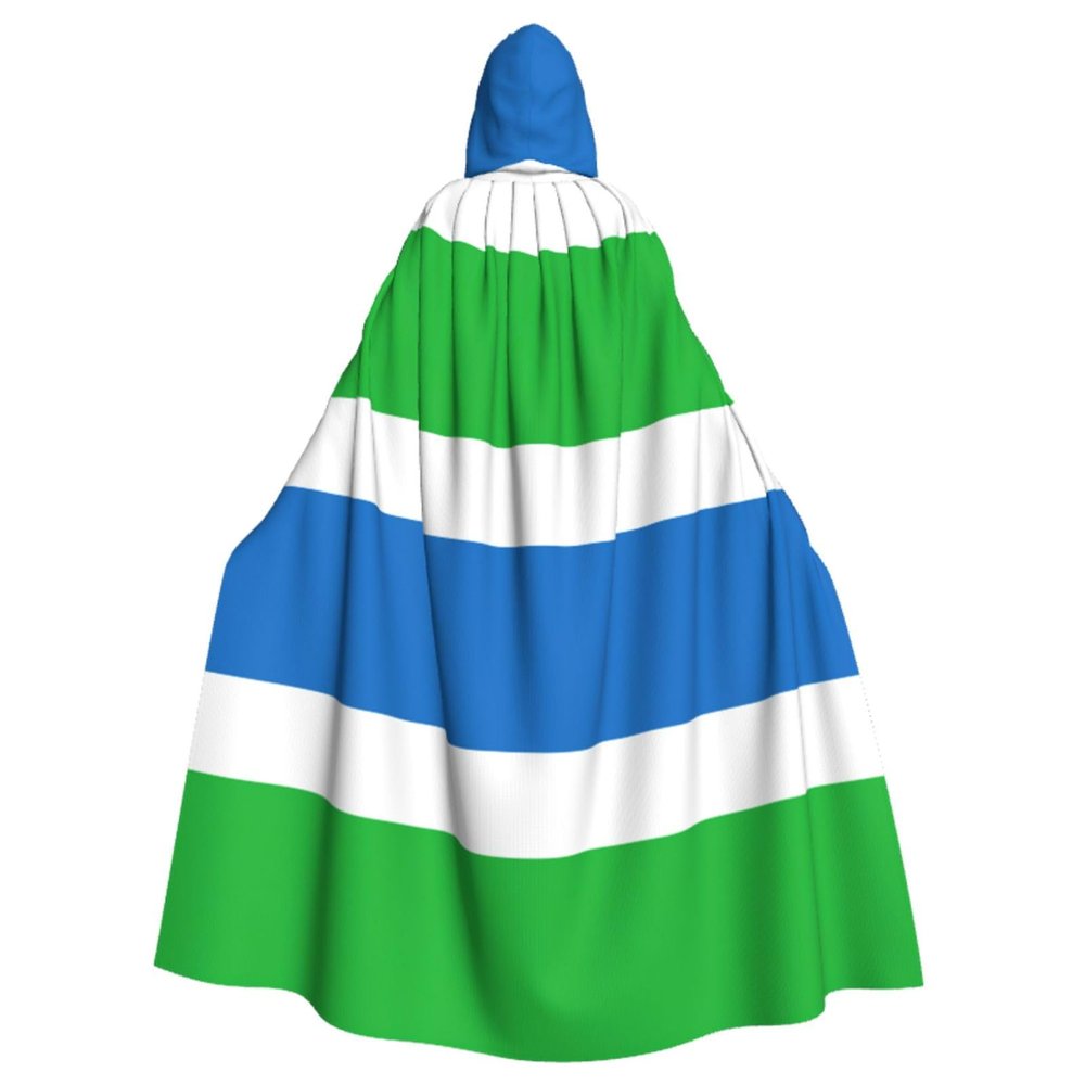 DRTGEDS Sierra Leone Flag Unisex Adult Full Length Hooded Cape Full Length Halloween Christmas Costume Party Cloak