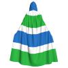 DRTGEDS Sierra Leone Flag Unisex Adult Full Length Hooded Cape Full Length Halloween Christmas Costume Party Cloak view 1