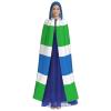 DRTGEDS Sierra Leone Flag Unisex Adult Full Length Hooded Cape Full Length Halloween Christmas Costume Party Cloak view 2