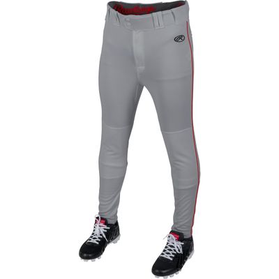 Rawlings | Launch Series Baseball Pant | Jogger Fit | Adult Sizes | Grey/Dark Green | 2XLARGE