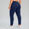 SANTINY Women's Fleece Lined Joggers with Pockets Slim Fit Ski Pants Winter Warm Leggings Hiking Running Gear (Navy_L) view 4