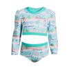 CoComelon Toddler Girl's Long Sleeve Rashguard Swim 2-Piece Set (Size 2T) Green