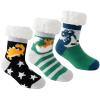 Caudblor 3 Pairs Dinosaur Fuzzy Slipper Socks For Boys, Kid Slipper Sock With Non-Slip Grippers, Thick Fluffy Children Christmas Sock For Boy Girl, Cozy Indoor Winter Socks For 3-5, 6-8, 9-12 Years view 1