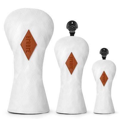 Golf Club Head Covers for Driver Cover, Fairway Wood Cove Hybrid Headcover, Birdie Premium Leather Golf Headcovers Set with Interchangeable No. Tags Fits Most of Golf Head Covers (3pcs(DR+FW+UT))