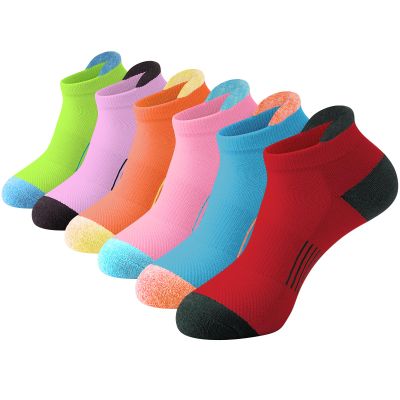 JOYNE Womens Ankle Athletic Low Cut Tab Socks Cushioned Running Sports 6 Pack,Colorful1,Sock Size 9-11