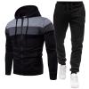 JOFOW Casual Athletic Running Jogging Suits men track suits 2 piece set ttpd outfit men sweat suit (A-Black,Small) view 3