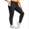SANTINY Women's Fleece Lined Joggers with Pockets Slim Fit Ski Pants Winter Warm Leggings Hiking Running Gear (Black_XL) view 1