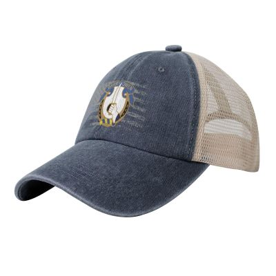7th Cavalry Garry Owen Denim Trucker Hat Mesh Baseball Cap for Men Cowboy Dad Navy Blue