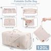 120L Travel Duffle Bag for Men and Women, Urtala 34 Large Duffle Bag for Traveling with Shoe Compartment, Foldable Duffel Bag Water & Tear Resistant (Beige) view 2
