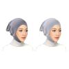 2PCS Women Hijab Adjustable Plain Color Undercap with Chin Strap Stretchy Inner Beanie Hat Bonnet Cap Islamic Muslim Turban Arabian Keffiyeh Head Wrap Eid Ramadan Praying Worship Costume Accessories view 2