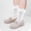 QHANSHIEE 4 Pairs Lace Ruffle Frilly Ankle Socks Women Mesh Lace Trim Lolita Socks Cute Dress Sock for Girls Ladies Princess Accessories,Ankle High Sock for Women view 2