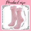 QHANSHIEE 4 Pairs Lace Ruffle Frilly Ankle Socks Women Mesh Lace Trim Lolita Socks Cute Dress Sock for Girls Ladies Princess Accessories,Ankle High Sock for Women view 3
