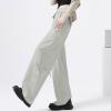 Double-Layer Folded Waist Casual Pants for Women 2024 Hot Girl Style Slim Stretchy Flared Trousers Y2K Streetwear Khaki view 3