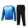 Hiheart Boys Goalkeeper Soccer Jersey and Pants Set Padded Long Sleeve Goalie Shirt Blue 7-8 view 1