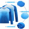 Hiheart Boys Goalkeeper Soccer Jersey and Pants Set Padded Long Sleeve Goalie Shirt Blue 7-8 view 3