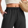 Libin Wide Leg Capri Pants for Women Lightweight Quick Dry Casual Slacks Lounge Travel Pants with Pockets Loose Fit Trousers Hiking Walking Summer, Black M view 3
