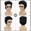 TOPHR 50S 60S Rock Wig Men Short Black Male Wigs Heat Resistant Fiber Synthetic Hair for Halloween Party Costume view 3