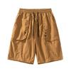 QOAAIE Men's Summer Casual Cargo Shorts Elastic Waist Drawstring Straight Leg Shorts Outdoor Cotton Work Athletic Shorts (Brown,XX-Large) view 1