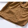 QOAAIE Men's Summer Casual Cargo Shorts Elastic Waist Drawstring Straight Leg Shorts Outdoor Cotton Work Athletic Shorts (Brown,XX-Large) view 3