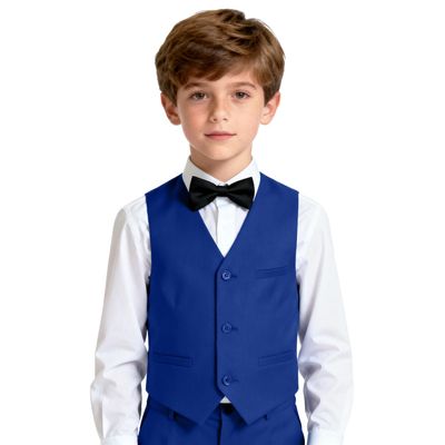 Lycody Boys Bluey Dress Vest for Little Kids Boy Deep Blue Formal Outfit Wedding Tuxedo Vests 3T
