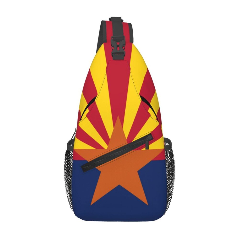 Arizona Crossbody Sling Bag For Women Men State Of Arizona Flag Chest Bag Shoulder Bag Sling Backpack Casual Travel Hiking Daypack