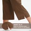 Libin Capri Pants for Women Lightweight Wide Leg Casual Beach Pants Lounge Travel Work Slacks with Pockets Loose Fit Hiking Walking, Brown XXL view 4