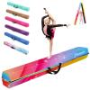 FBSPORT 9.5ft Balance Beam: Folding Floor Gymnastics Equipment for Kids Adults,Non Slip Rubber Base, Gymnastics Beam for Training, Physical Therapy and Professional Home Training, Red Blue