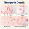 MT WORLD Floral Toddler Backpack Personalized Daycare Backpack Little Girls Daypack with Flower Custom Bookbag Gifts with Embroidered Name for School Overnigtht Daily Activities (Pink) view 4