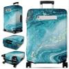 Slohif Luggage Cover for Suitcase Tsa Approved Protector - Luggage Sleeve Large Suit Case Cover Travel Stretch Baggage Case Protective Washable Fit 24-27 Inch Sea Wave M view 1