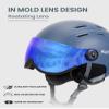 OutdoorMaster Snowboard Helmet with Ski Goggles,Ski Helmet and 2-in-1 Visor Detachable Goggles Set,Protective EPS Foam & 14 Cooling Vents -Snow Helmets for Men,Women & Youth view 2