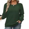 Ohhettm Womens Crewneck Sweatshirt Cable Knit Sleeve Fall Winter Outfits view 1