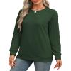 Ohhettm Womens Crewneck Sweatshirt Cable Knit Sleeve Fall Winter Outfits view 2
