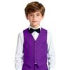 Lycody Boys Vest Formal Purple Suit Vest for Kids Teens Boy Button Up Tuxedo Dress Vest Size 12 view 1