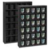 Shot Glass Display Case 2Pack, 30 Slots Shot Glass Holder Wall Mounted, Solid Wood Shadow Box with Removable Shelves, Shot Glass Storage Case, Shot Glasses Shelf, Black view 1
