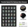 Shot Glass Display Case 2Pack, 30 Slots Shot Glass Holder Wall Mounted, Solid Wood Shadow Box with Removable Shelves, Shot Glass Storage Case, Shot Glasses Shelf, Black view 4
