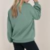 Jielayou Women Bomber Jacket Casual Zip Up Sweatshirt Drop Shoulder Long Sleeve Oversized Sweatshirt Comfy Fleece Jacket Trendy Full Zip Up Coat with Pockets Loose Sweaters Y2k Clothes Fall Outfits view 4