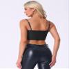 Allegra K Denim Bustier Crop Top for Women's Zip Up Adjustable Straps Jean Corset Top X-Large Black view 3