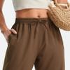 Libin Capri Pants for Women Lightweight Wide Leg Casual Beach Pants Lounge Travel Work Slacks with Pockets Loose Fit Hiking Walking, Brown XL view 3