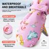 Caudblor Kids Mittens for Age 2-4,5-7,8-10,Pink Toddler Waterproof Long Cuff Winter Mittens Gloves for Girls, Little Girl Fleece Lined Snow Mittens, Lightweight Childrens Mittens for Skiing,Skating view 3