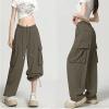 Akklian Teen Girls Cargo Pants Baggy Y2K Wide Leg Combat Military Trousers Outdoor Joggers Pants Streetwear Multi Pockets view 4