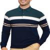 AbbyHold Long Sleeve Stripe Polo Shirts for Men Slim Fit Golf Collared Work Casual Dress Shirts (M, Green) view 1