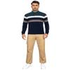 AbbyHold Long Sleeve Stripe Polo Shirts for Men Slim Fit Golf Collared Work Casual Dress Shirts (M, Green) view 4