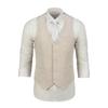 Wotoko Boys Summer Linen Suit Slim Fit Kids Tuxedo Beach Wedding Suits for Boys 2 Pieces Vest Short Pants Set,Ivory,10 view 2