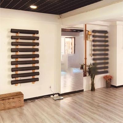 Yoga Mat Storage Racks, Yoga Mat Holder, 9 Layer Wood Yoga Mat Holder for Commercial Gym, Wall Mount Home Yoga Mat Storage Racks for Hanging Exercise Mats, Freestanding Display Shelf